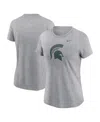 Nike Women's Heather Gray Michigan State Spartans Primetime Evergreen Logo T-shirt In Heather Gray