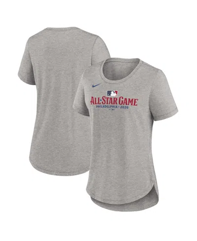 Nike Women's Heather Gray Mlb All-star 2026 Mlb All-star Game Wordmark Tri-blend T-shirt