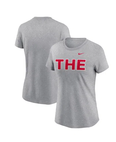 Nike Women's Heather Gray Ohio State Buckeyes The T-shirt
