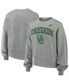 Nike Heather Gray Oregon Ducks Oversized Legacy Classic Pullover Sweatshirt In Gray