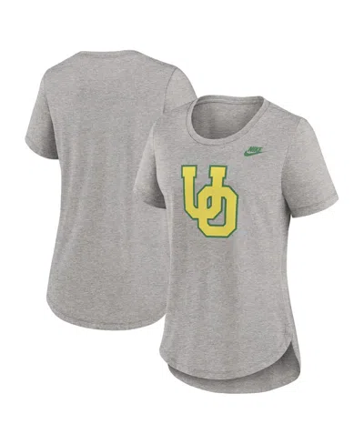 Nike Women's Heather Gray Oregon Ducks Legacy Tri-blend T-shirt