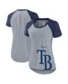 Nike Women's Heather Gray Tampa Bay Rays Summer Breeze Raglan Fashion T-shirt In Heather Gray