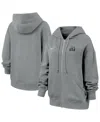 Nike Women's Heather Gray Team Usa Phoenix Fleece Full-zip Hoodie In Animal Print