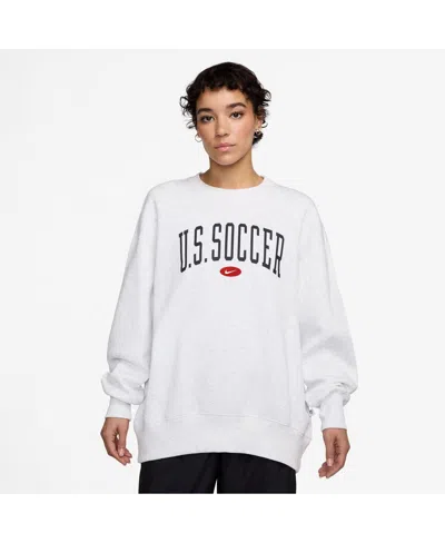 Nike Women's Heather Gray Uswnt Oversized Phoenix Fleece Pullover Sweatshirt
