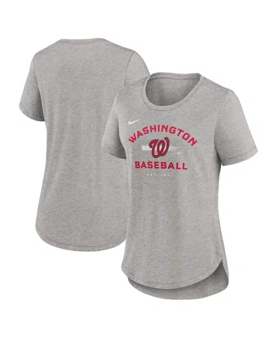 Nike Women's Heather Gray Washington Nationals Hot Prospect Tri-blend T-shirt