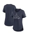 Nike Women's Heather Navy Dallas Cowboys Script Tri-blend T-shirt In Blue