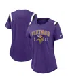 Nike Women's Heather Purple Minnesota Vikings Prime Logo Slub Fashion T-shirt In Heather Purple