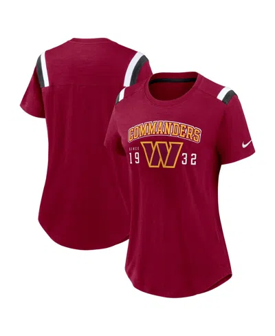 Nike Women's Heather Red Washington Commanders Historic Slub Fashion T-shirt