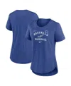 Nike Women's Heather Royal Brooklyn Dodgers Rewind Arch Mix Tri-blend T-shirt
