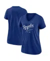 Nike Women's Heather Royal Kansas City Royals Authentic Collection Tri-blend V-neck T-shirt In Blue