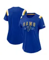 Nike Women's Heather Royal Los Angeles Rams Historic Slub Fashion T-shirt In Heather Royal