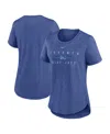 Nike Women's Heather Royal Toronto Blue Jays Knockout Team Stack Tri-blend Scoop Neck T-shirt In Heather Royal