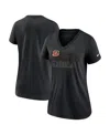 Nike Women's Heathered Black Cincinnati Bengals Lock Up Tri-blend V-neck T-shirt In Black