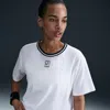 Nike Dri-fit Short Sleeve Cropped T-shirt In White
