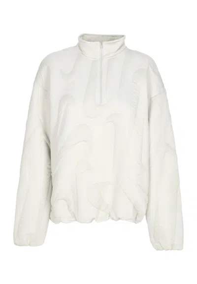 Nike Women's High Collar W Sportswear Oversized Cozy Quarter-zip Logo Crewneck Birch Heather/platinum Tin In Birch Heather/platinum Tint