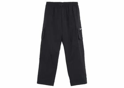 Pre-owned Nike Women's High Rise Woven Cargo Pants In Black/white