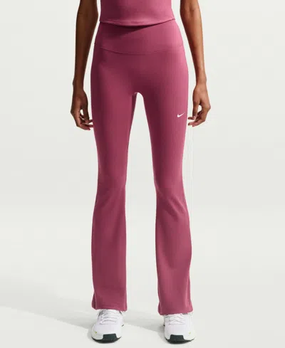 Nike Women's High-waisted Flared Leggings In Pink Smoke,white