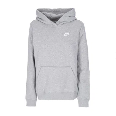 NIKE WOMEN'S HOODIE W SPORTSWEAR CLUB FLEECE STD HOODIE DK GRAY HEATHER/WHITE