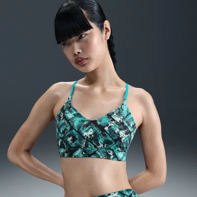 Nike Women's Indy Artist Collection Light-support Padded Printed Sports Bra In Green