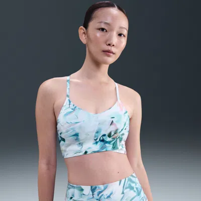 Nike Women's Indy Artist Collection Light-support Padded Wrap Sports Bra In Blue