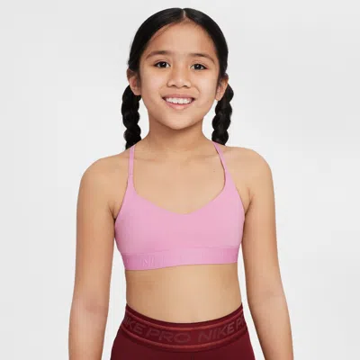 Nike Kids' Women's Indy Girls' Sports Bra In Pink