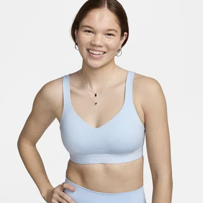 Nike Women's Indy High Support Padded Adjustable Sports Bra In Light Armory Blue