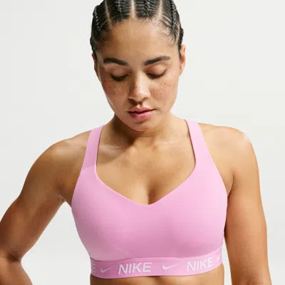 Nike Women's Indy High Support Padded Adjustable Sports Bra In Pink