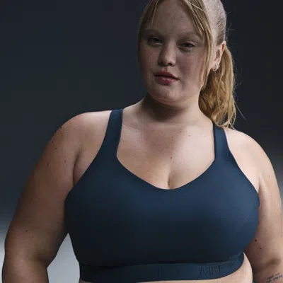 Nike Women's Indy High Support Padded Adjustable Sports Bra (plus Size) In Blue