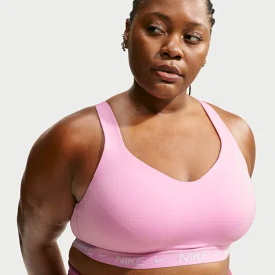 Nike Women's Indy High Support Padded Adjustable Sports Bra (plus Size) In Pink