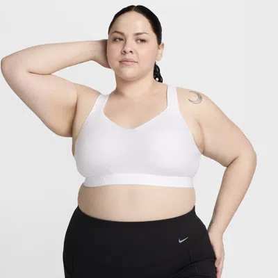 Nike Women's Indy High Support Padded Adjustable Sports Bra (plus Size) In White