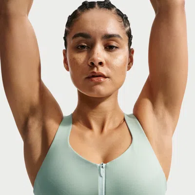 Nike Women's Indy High Support Padded Front-zip Sports Bra In Green