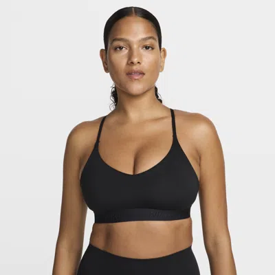 Nike Women's Indy Light-support Padded Adjustable Sports Bra In Black