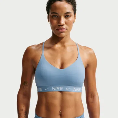 Nike Women's Indy Light Support Padded Adjustable Sports Bra In Blue