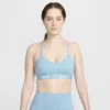 Nike Women's Indy Light Support Padded Adjustable Sports Bra In Blue