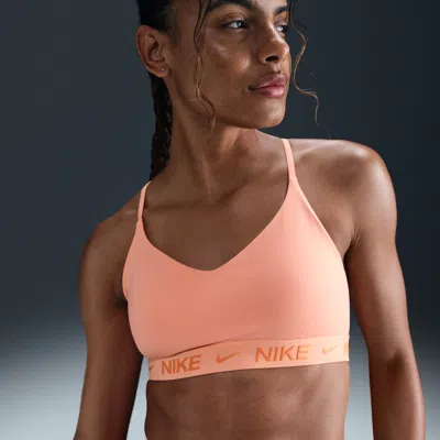 Nike Women's Indy Light Support Padded Adjustable Sports Bra In Orange