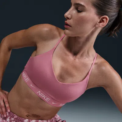 Nike Women's Indy Light Support Padded Adjustable Sports Bra In Elmpnl,pnk