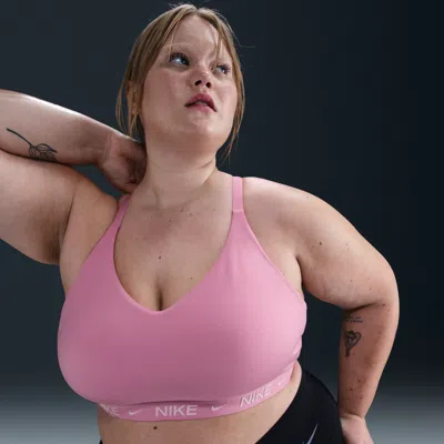 Nike Women's Indy Light Support Padded Adjustable Sports Bra (plus Size) In Pink