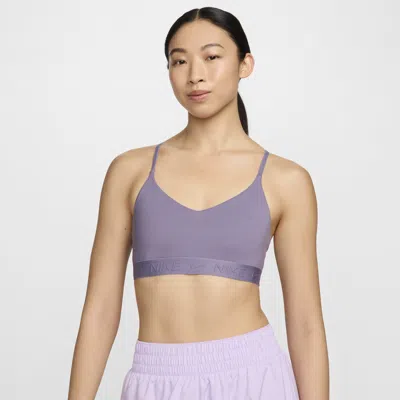 Nike Women's Indy Light Support Padded Adjustable Sports Bra In Purple