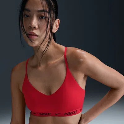 Nike Women's Indy Light Support Padded Adjustable Sports Bra In University Red/dark Team Red