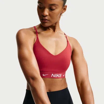 Nike Women's Indy Light Support Padded Adjustable Sports Bra In Red