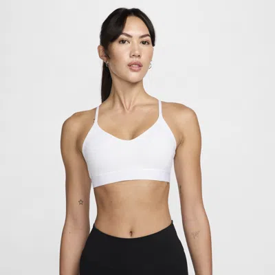 Nike Women's Indy Light Support Padded Adjustable Sports Bra In White