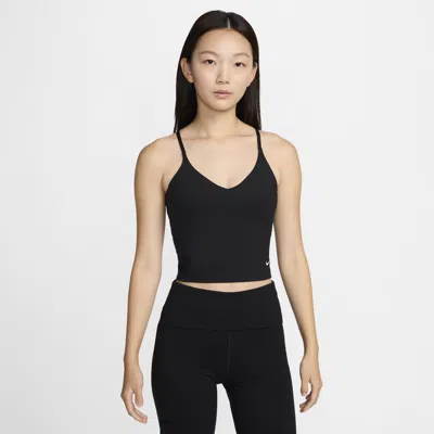 Nike Women's Indy Light-support Padded Sports Bra Tank Top In Black,white