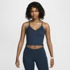 Nike Women's Indy Light-support Padded Sports Bra Tank Top In Armory Navy/white