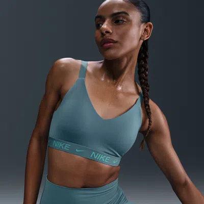 Nike Women's Indy Medium Support Padded Adjustable Sports Bra In Blue