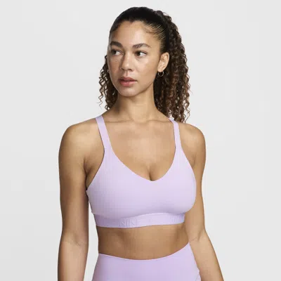 Nike Women's Indy Medium Support Padded Adjustable Sports Bra In Purple