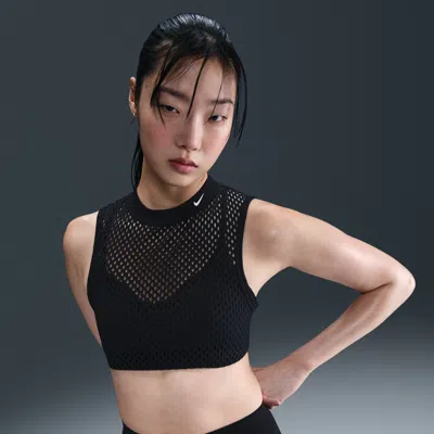 Nike Women's Indy Net Light-support Padded Sports Bra In Black