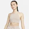 Nike Women's Indy Seamless Ribbed Light-support Non-padded Sports Bra In Brown