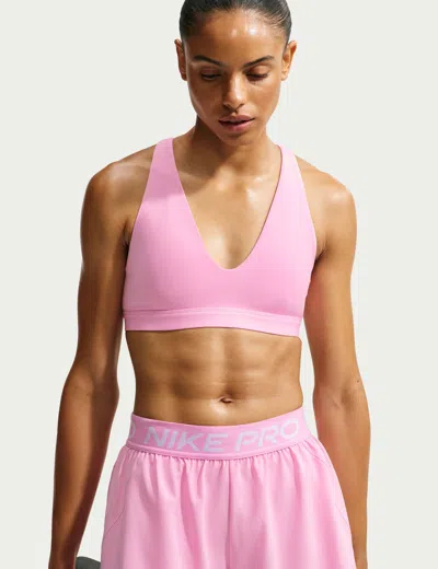 Nike Women's Indy Strappy Light Support Sports Bra In Pink