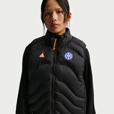Nike Women's Inter Milan "lava Flow" Se  Acg Therma-fit Adv Soccer Vest In Black