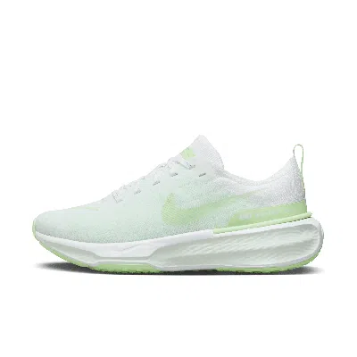 Nike Women's Invincible 3 Road Running Shoes In White/ Vapor Green/ Barely
